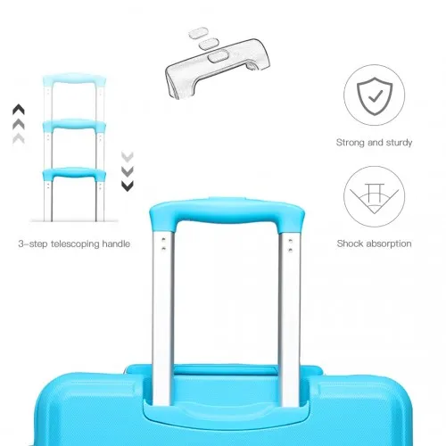 Kono ABS 28 Inch Sculpted Horizontal Design Suitcase - Blue | Durable & Stylish Luggage