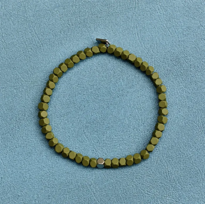 Mens Puravida Coated Hematite Stretch bracelet