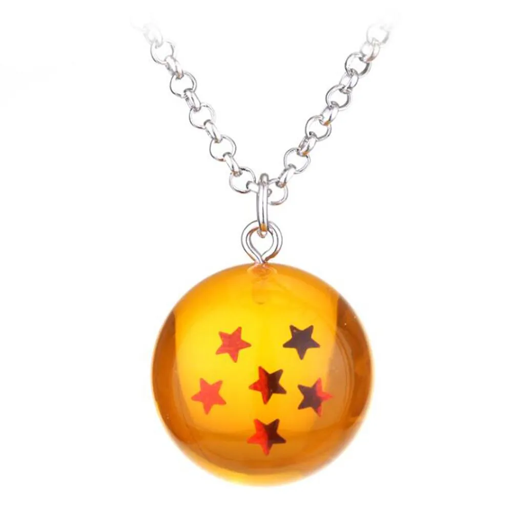 Mens Womens Dragon Ball Stars Crystal Acrylic Necklace for Cosplay Halloween