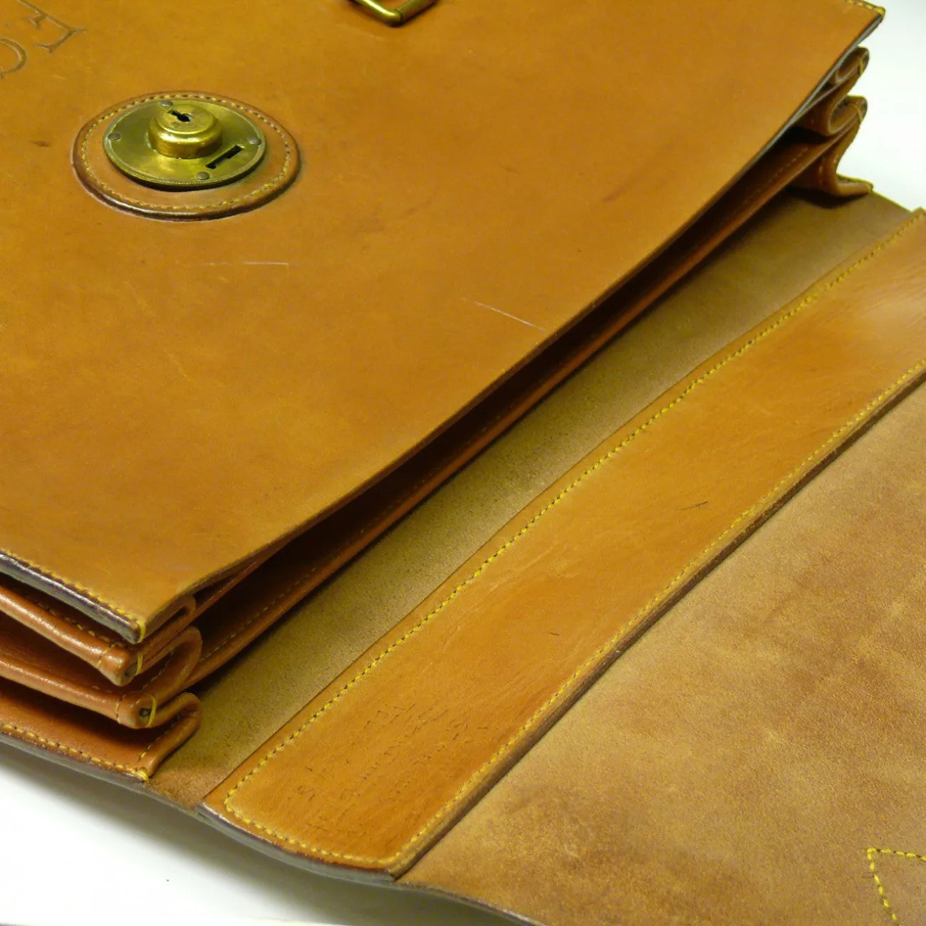 Mid Tan Leather Briefcase