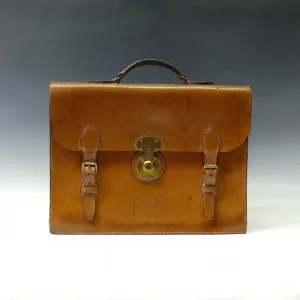Mid Tan Leather Briefcase