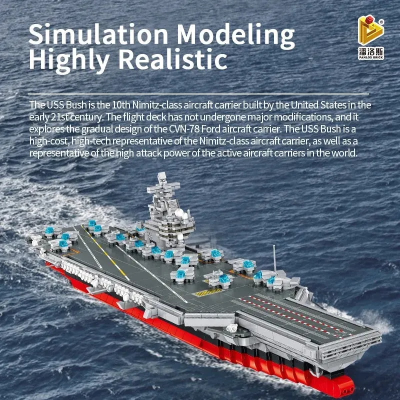 MOC Military Nimitz-Class Aircraft Carrier Warship Bricks Toy