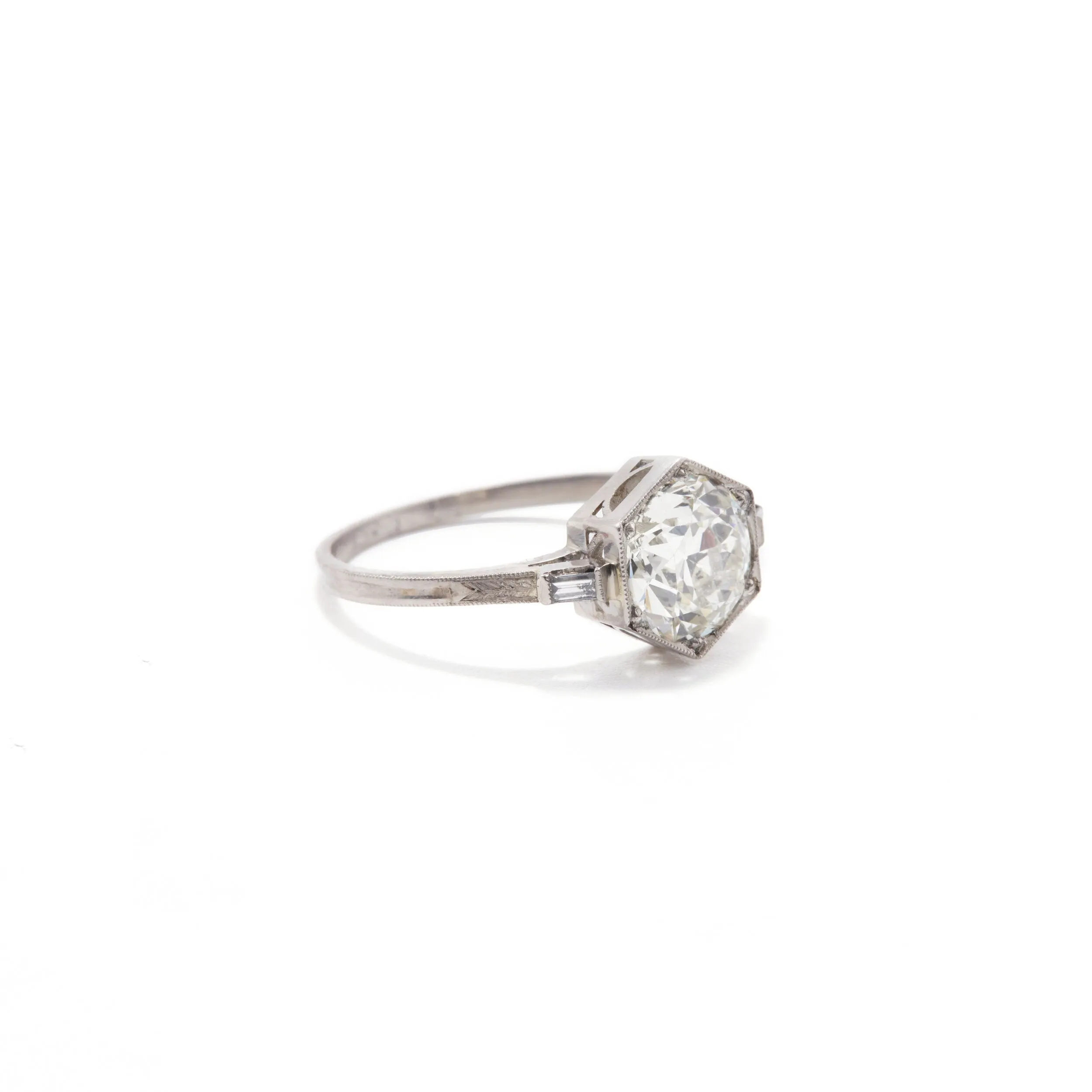 Old European Cut Hexagon Ring