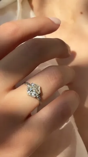 Old European Cut Hexagon Ring