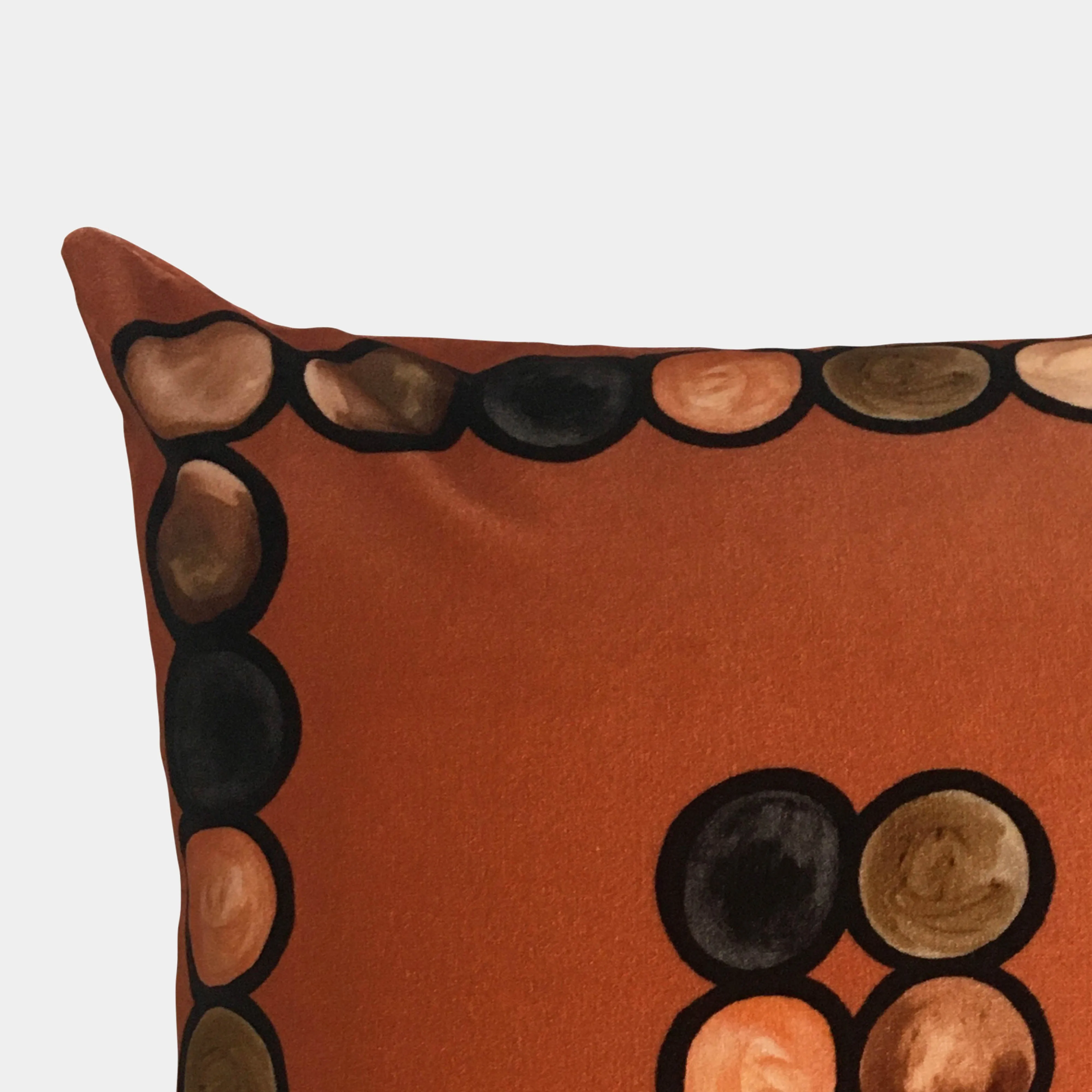 Ombré Circle Velvet Cushion - Terracotta   Coral
