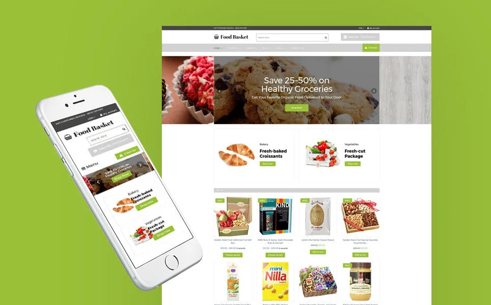Online Food Basket - Shopify Themes