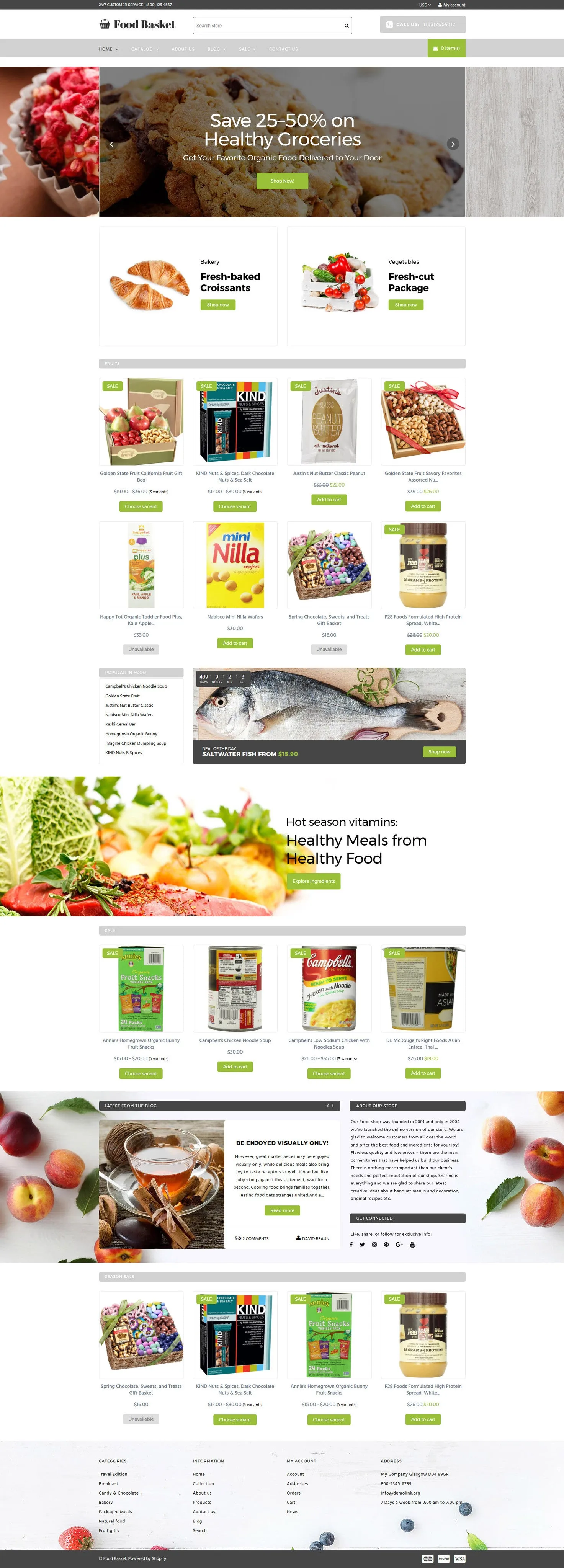 Online Food Basket - Shopify Themes