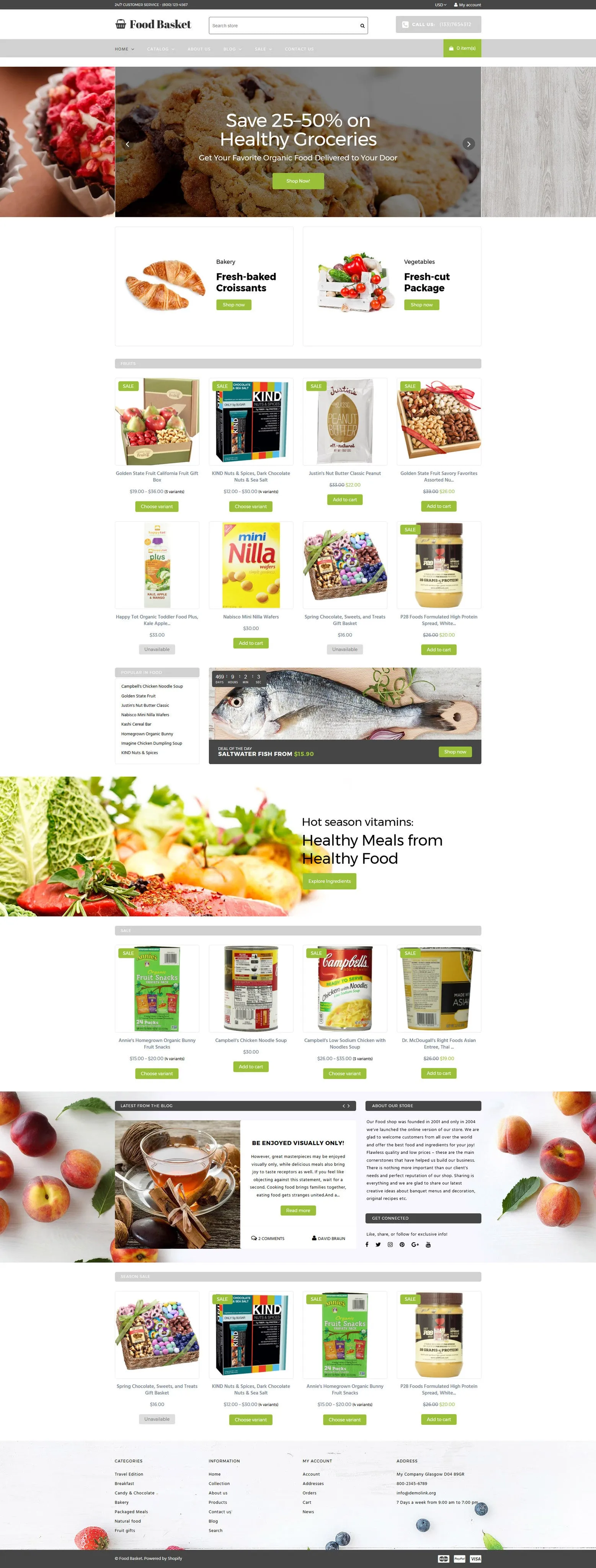 Online Food Basket - Shopify Themes