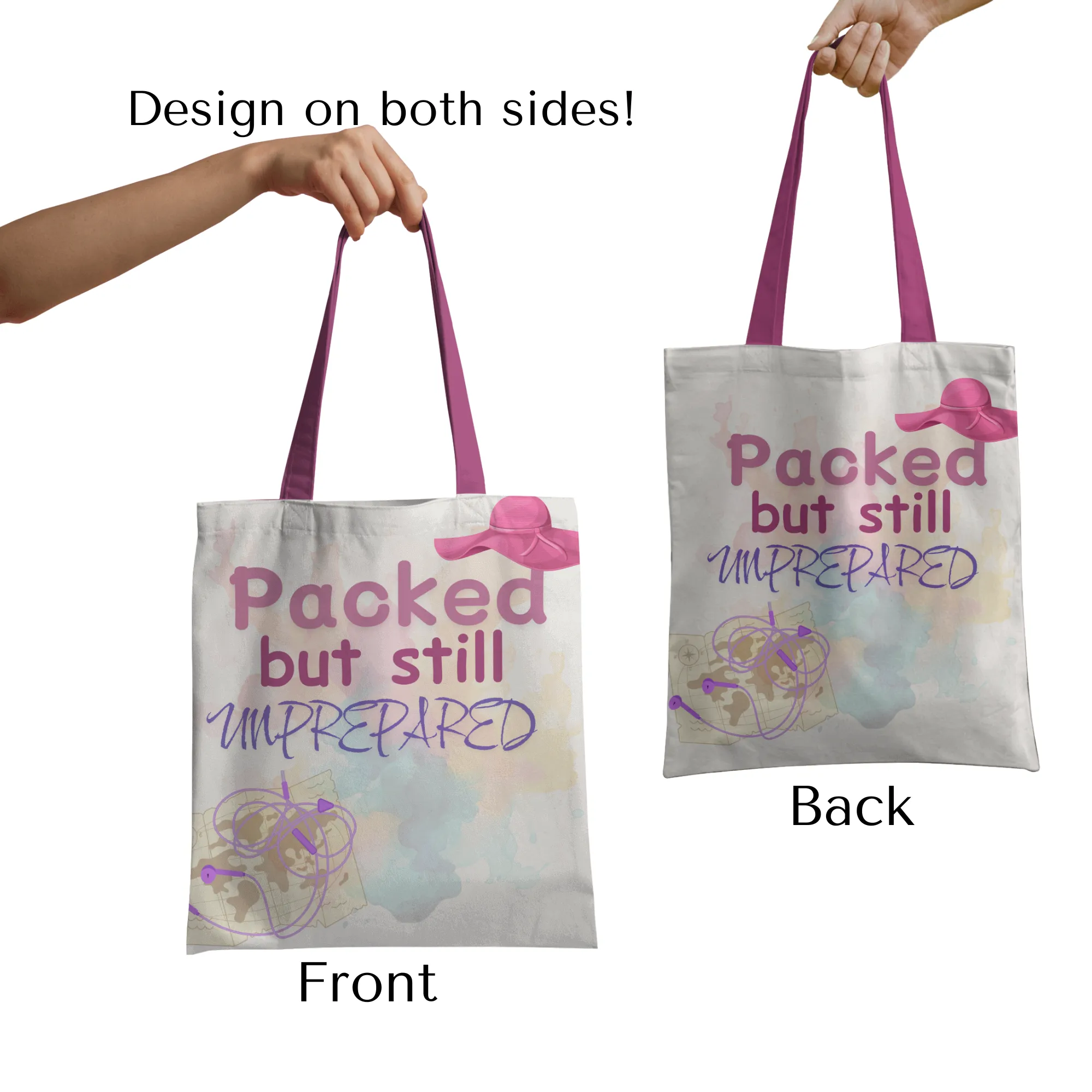 Packed but Still Unprepared Tote Bag with Zipper Beige