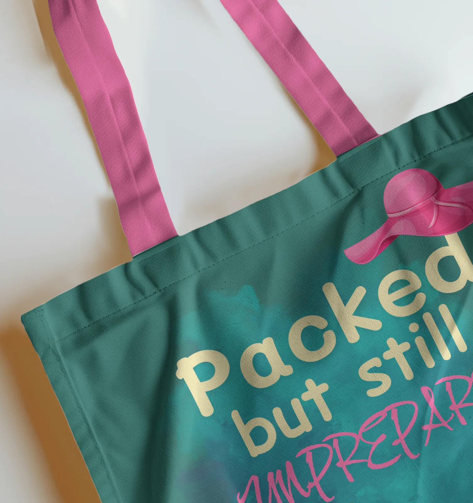 Packed but Still Unprepared Tote Bag with Zipper Dark Green