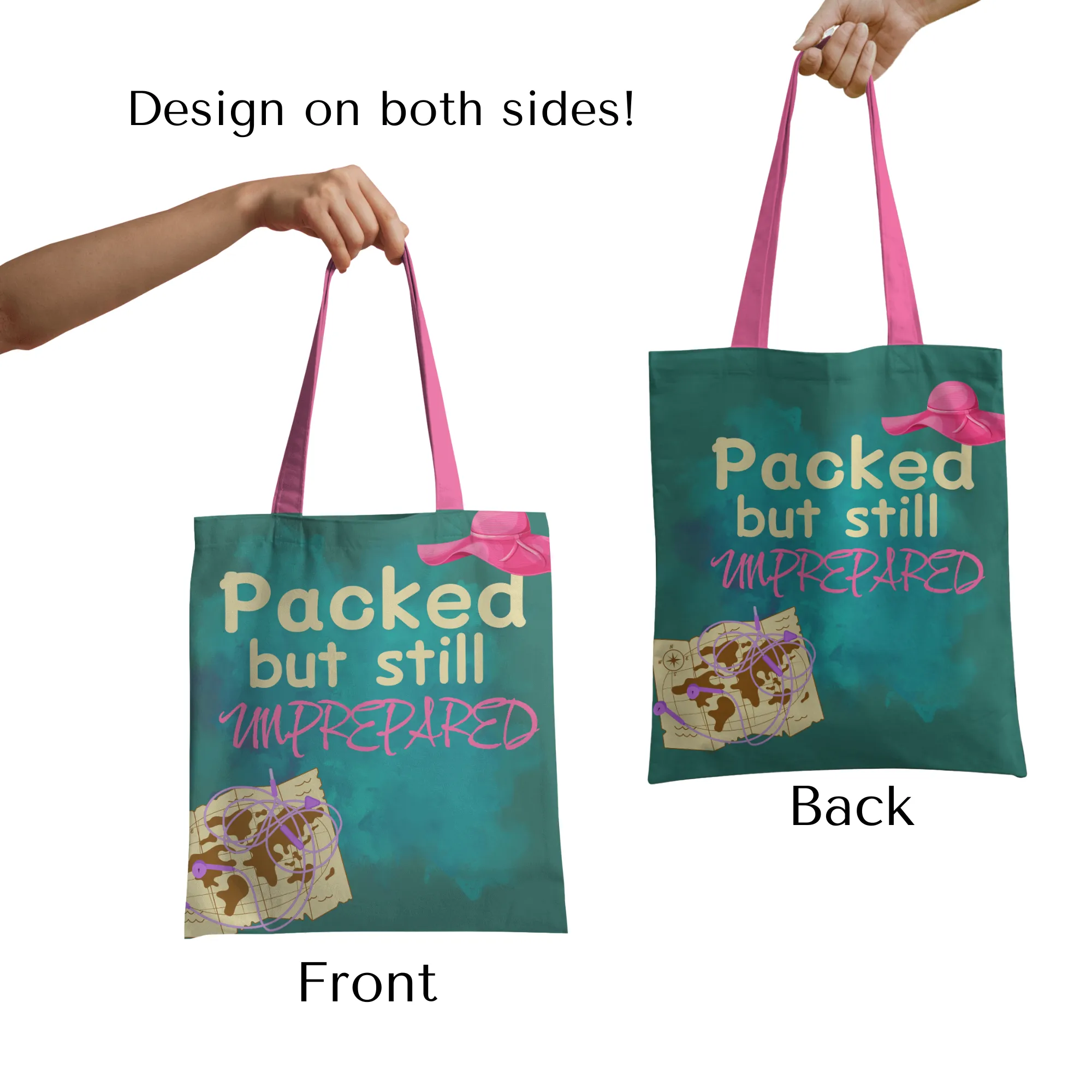 Packed but Still Unprepared Tote Bag with Zipper Dark Green