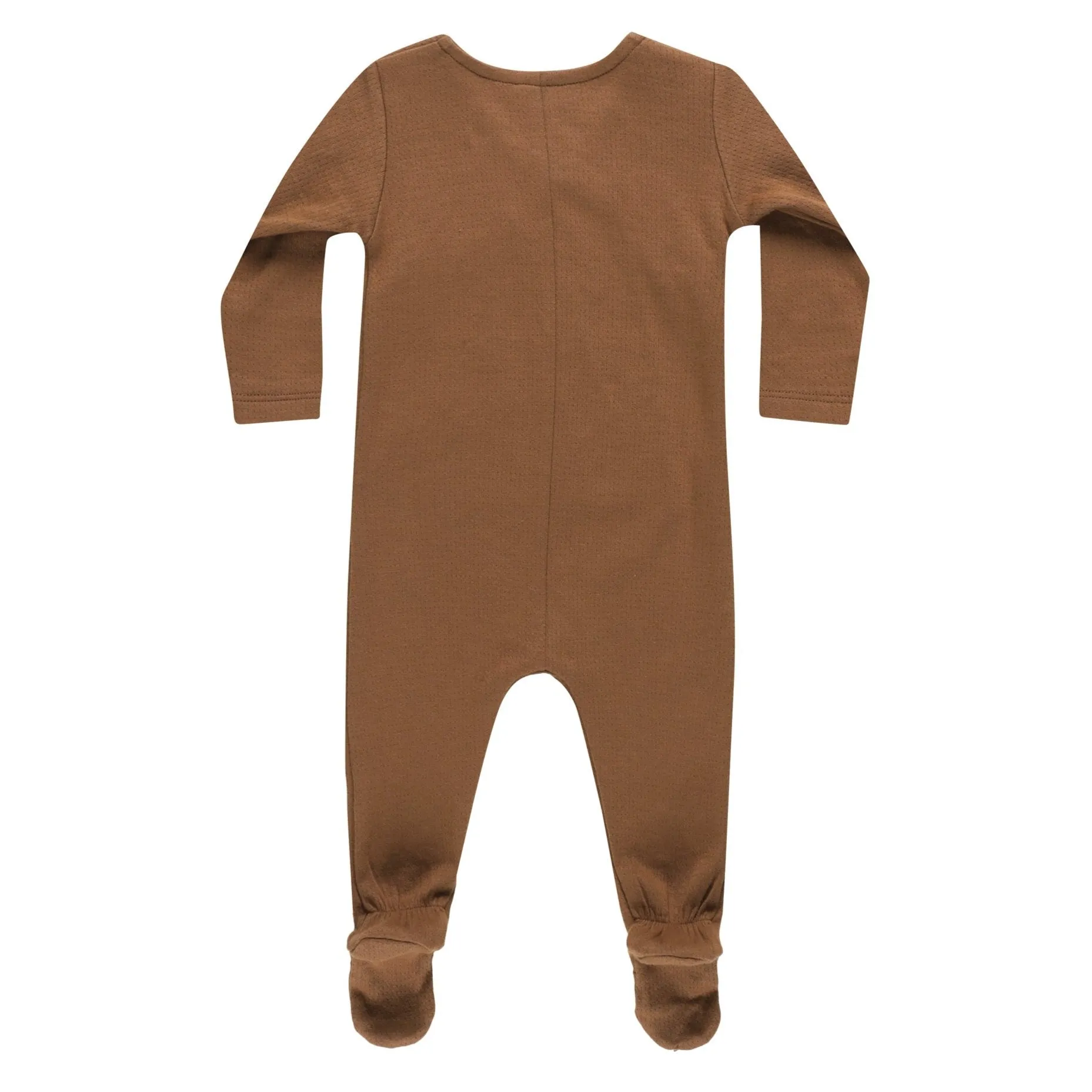 Quincy Mae - Organic Pointelle Wrap Footie - Cinnamon