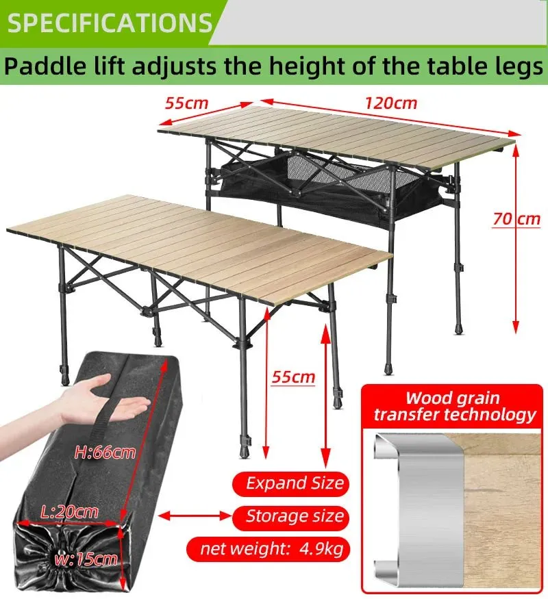 Rollable Camping Portable Outdoor Table