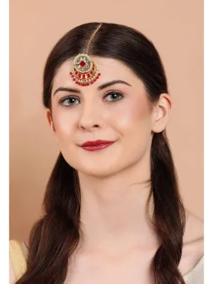 Rubans Gold Plated Handcrafted Kundan Maangtikka