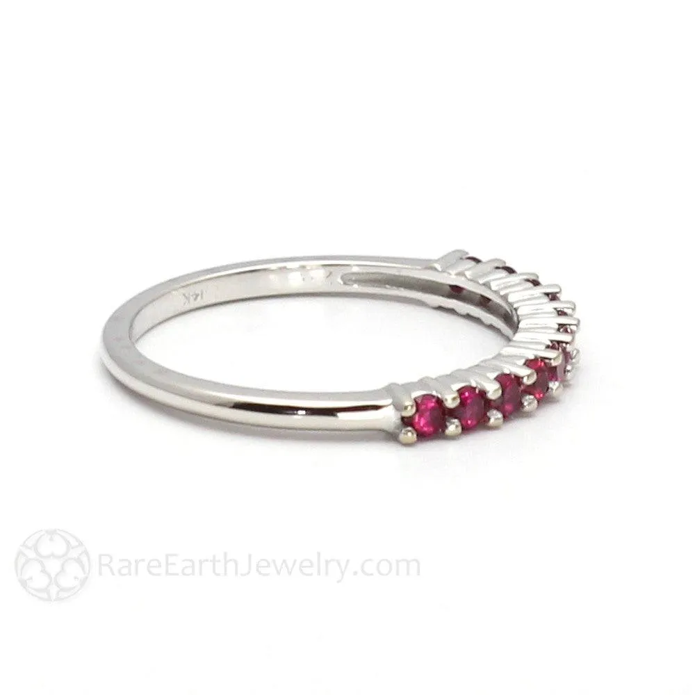 Ruby Anniversary Band Ruby Stacking Ring July Birthstone
