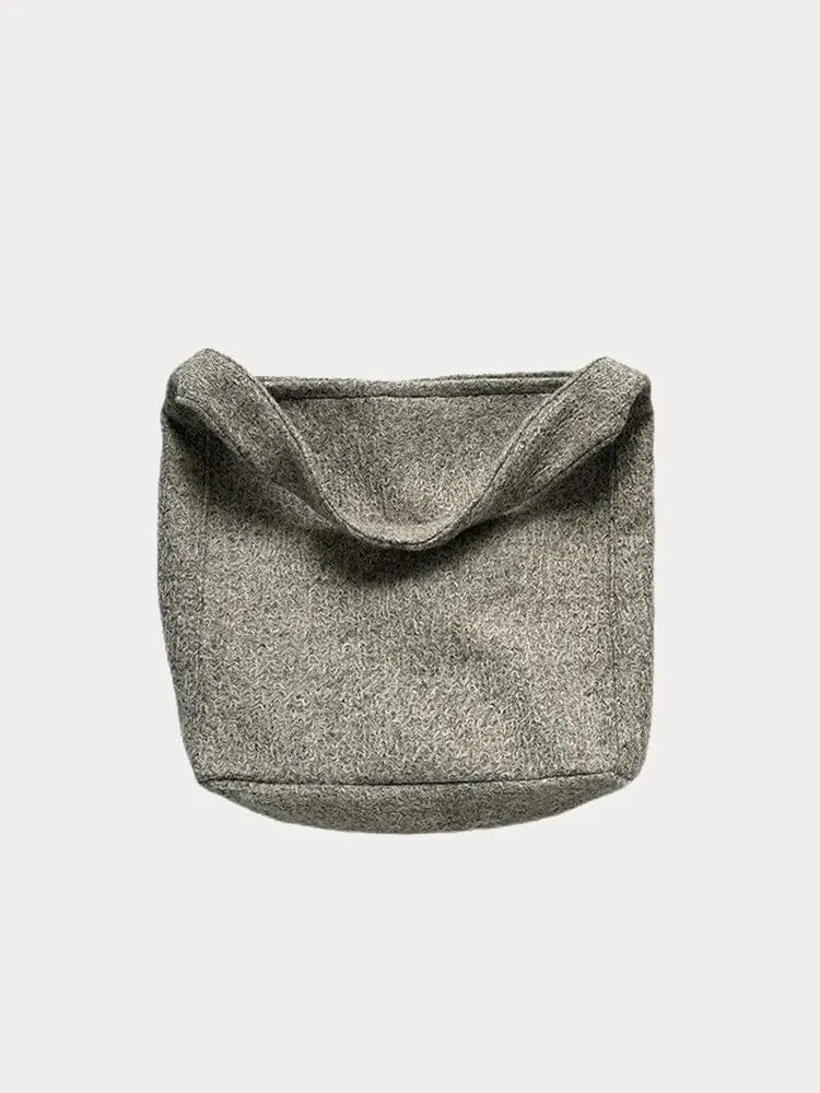 Soft Tweed Canvas Shoulder Bag