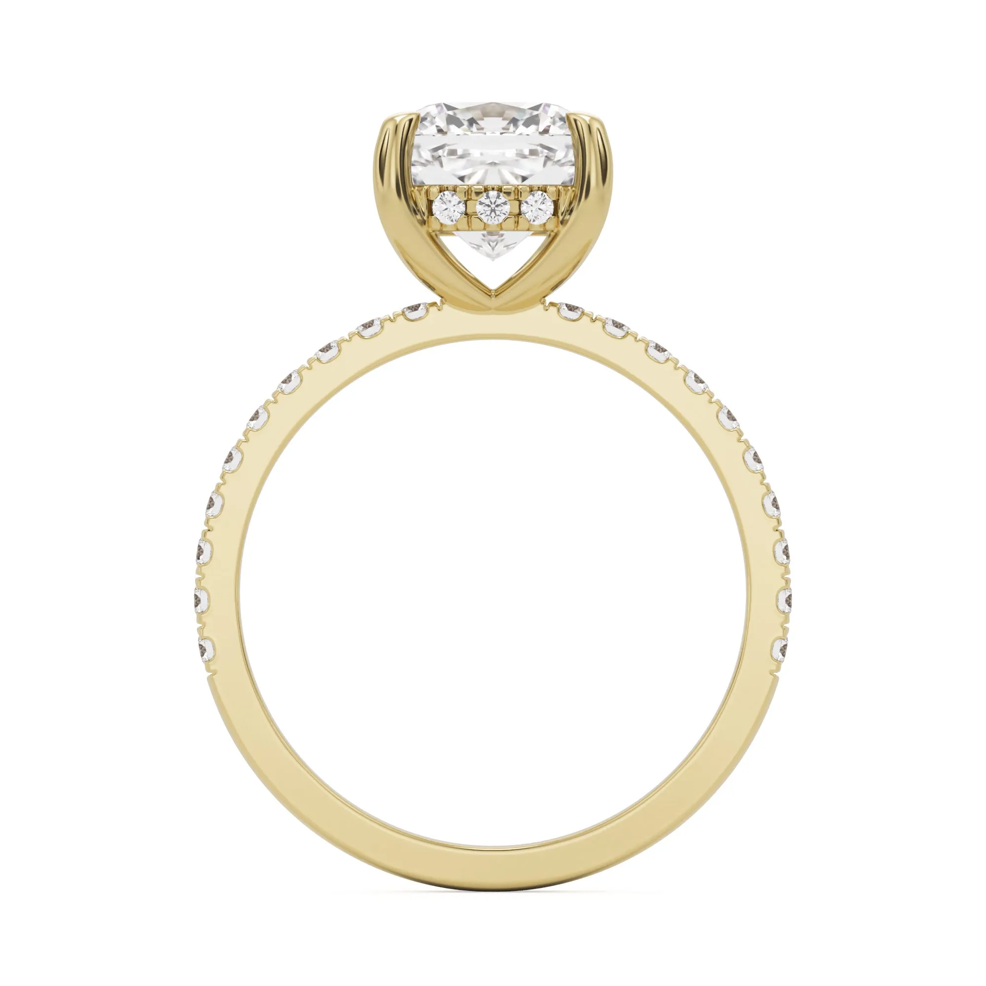 The Elongated Cushion Hidden Halo Pavé