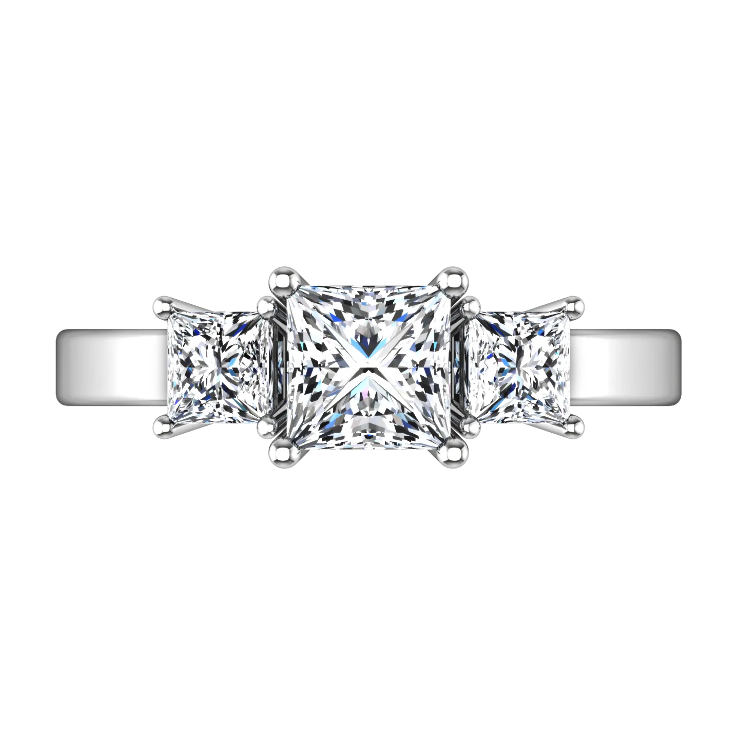 Three Stone Engagement Ring Alana 14K White Gold