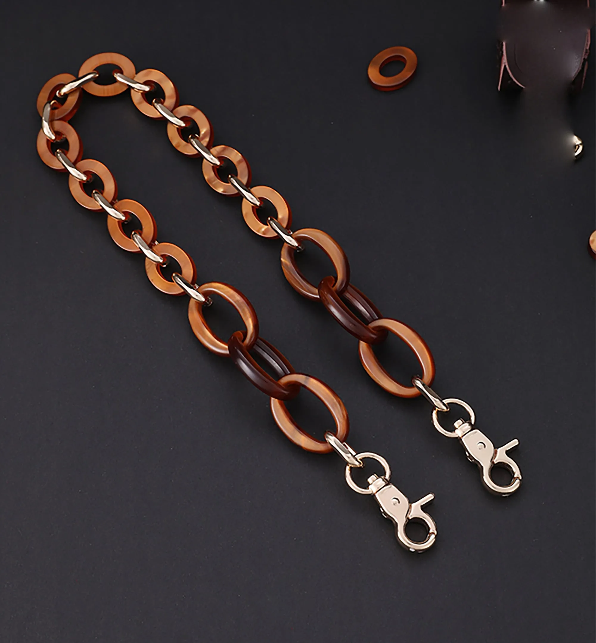 Toiletry bag modification chain accessory, acrylic underarm bag chain, replacement shoulder strap