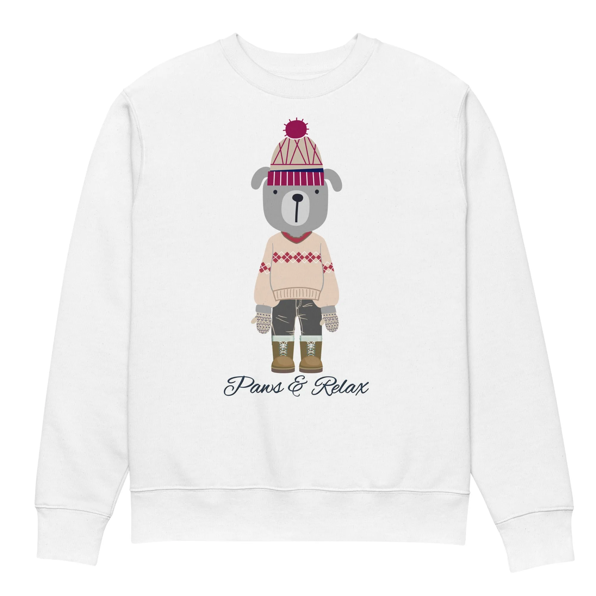 Vegan Organic Cotton Sweatshirt | Dog Lover Winter Design
