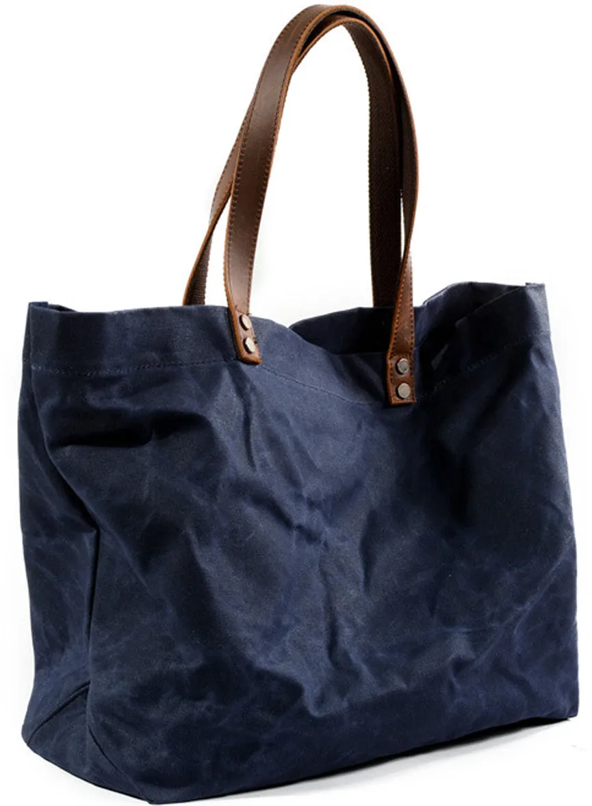 Waxed Canvas Travel Tote Bag Large Carryall Shoulder Bag