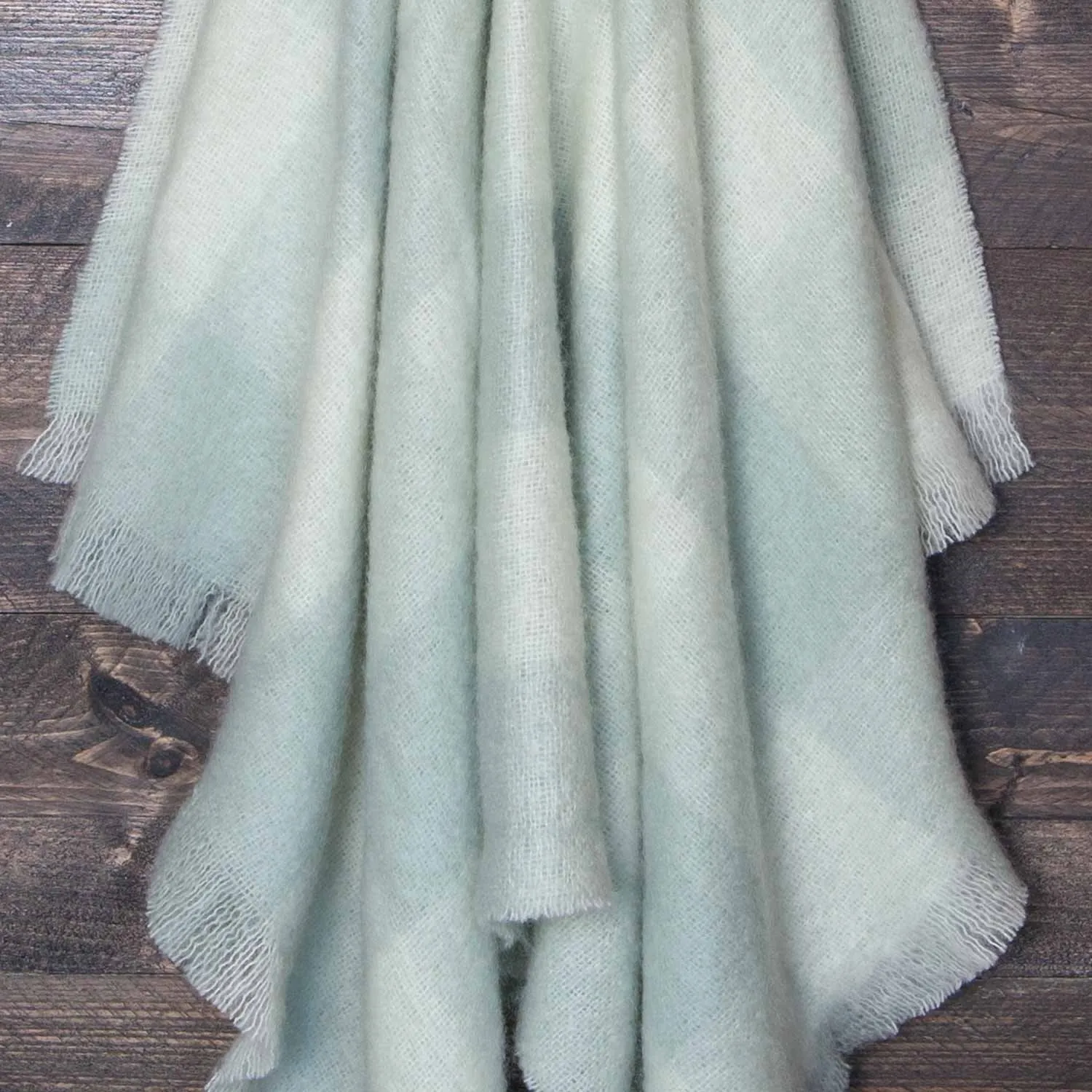 Wool Company Classic Mohair Throw Pistachio Check